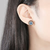 Copper Geometric Half Sphere Earrings With Zircon Crystal Inlay And Electroplated Finish Fashion Jewelry For Women