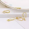 Copper Geometric Handmade Ear Hooks Earrings Accessories Electroplated With 18K Real Gold And Micropaved Zircon