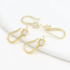 Copper Geometric Handmade Ear Hooks Earrings Accessories Electroplated With 18K Real Gold And Micropaved Zircon