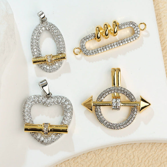 Copper Geometric Heart Fashion Jewelry Accessories With Electroplating For Women