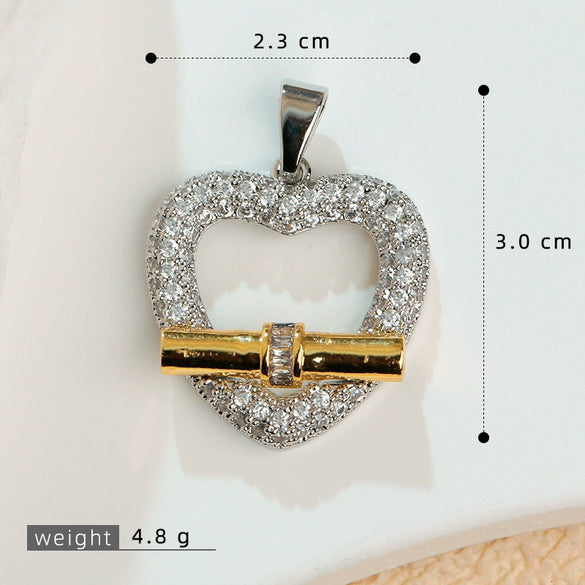 Copper Geometric Heart Fashion Jewelry Accessories With Electroplating For Women