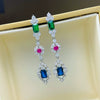 Copper Geometric Inlaid Zircon Women's Light Luxury Earrings
