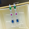 Copper Geometric Inlaid Zircon Women's Light Luxury Earrings