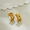 Copper Geometric Knotted Braided Electroplated Unisex Earrings