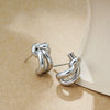 Copper Geometric Knotted Braided Electroplated Unisex Earrings