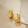 Copper Geometric Knotted Braided Electroplated Unisex Earrings