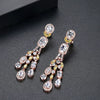 Copper Geometric Long Tassel Earrings Electroplated Fashion Earrings For Women Elegant Bridal Banquet Jewelry