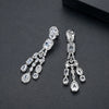 Copper Geometric Long Tassel Earrings Electroplated Fashion Earrings For Women Elegant Bridal Banquet Jewelry