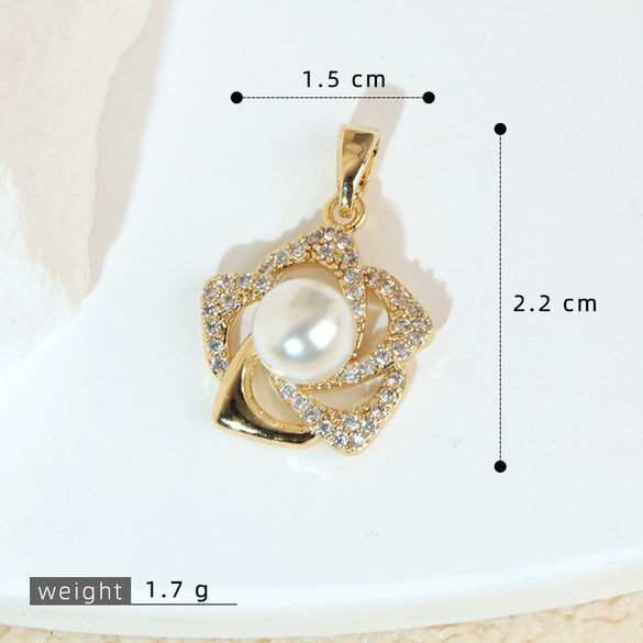 Copper Geometric Micropaved Jewelry Accessories Pendant For Women