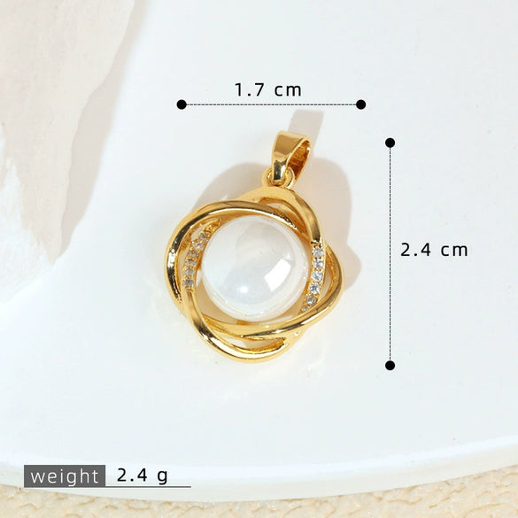 Copper Geometric Micropaved Jewelry Accessories Pendant For Women