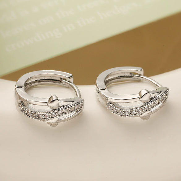 Copper Geometric Micropaved Women's Earrings