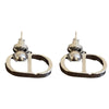 Copper Geometric Oval Pig Nose Electroplated Twowear Stylish Earrings For Women