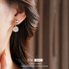 Copper Geometric Oval Pig Nose Electroplated Twowear Stylish Earrings For Women