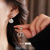 Copper Geometric Oval Pig Nose Electroplated Twowear Stylish Earrings For Women