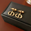 Copper Geometric Oval Pig Nose Electroplated Twowear Stylish Earrings For Women