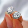 Copper Geometric Oval Pigeon Egg Small Earrings With Diamond Zircon For Women