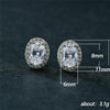 Copper Geometric Oval Pigeon Egg Small Earrings With Diamond Zircon For Women