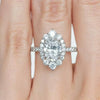 Copper Geometric Oval Zircon Inlaid Ring For Women