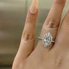 Copper Geometric Oval Zircon Inlaid Ring For Women