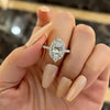 Copper Geometric Oval Zircon Inlaid Ring For Women
