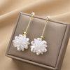 Copper Geometric Pearl Set Women's Earrings With Highend Feel