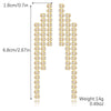 Copper Geometric Rhombus Zircon Earrings Set With Diamonds For Women