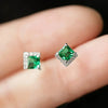 Copper Geometric Square Women's Earrings With Zirconia Design Simple Style