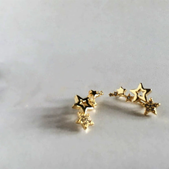 Copper Geometric Star Earrings Fresh Simple Fashion Trend Ear Jewelry
