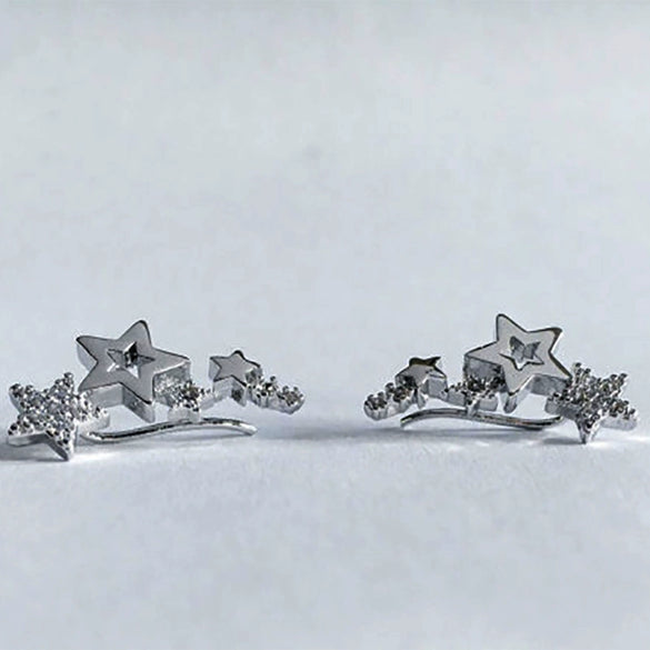 Copper Geometric Star Earrings Fresh Simple Fashion Trend Ear Jewelry