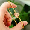 Copper Geometric Style Electroplated Cat Bracelet For Girlfriend