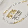 Copper Geometric Texture Lava Beaded Jewelry Electroplated Bracelet Necklace Ear Accessories