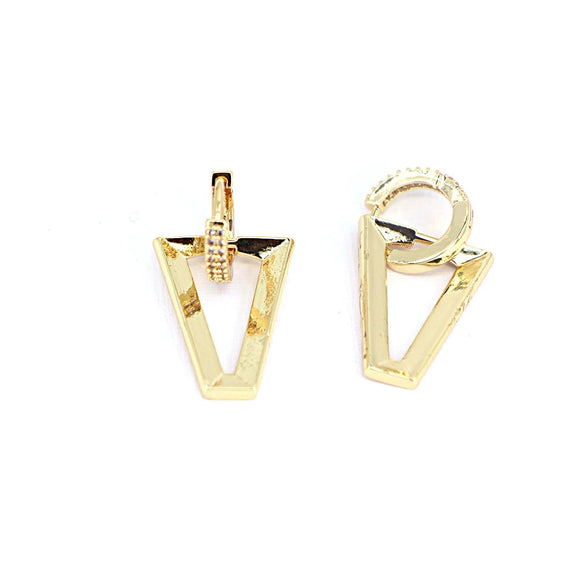 Copper Geometric Triangle Earrings With Electroplated Finish Simple Fashion Personality Stud Earrings