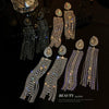 Copper Geometric Water Drop Diamond Long Tassel Earrings Fashion Versatile Dangle Earrings For Women