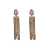 Copper Geometric Water Drop Diamond Long Tassel Earrings Fashion Versatile Dangle Earrings For Women