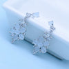 Copper Geometric Zircon Crystal Drop Earrings Long Dangle Bridal And Formal Event Jewelry