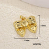 Copper Gold Plated Bow Shape Zircon Pearl Sweet Jewelry Pendant Diy Accessories