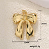 Copper Gold Plated Bow Shape Zircon Pearl Sweet Jewelry Pendant Diy Accessories