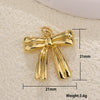 Copper Gold Plated Bow Shape Zircon Pearl Sweet Jewelry Pendant Diy Accessories
