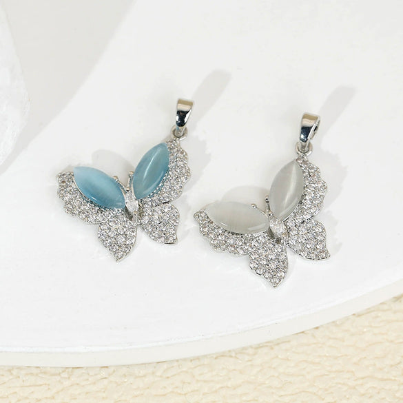 Copper Gold Plated Butterfly Pendant Earrings Accessories Insects Animals Zodiac Cartoon Style Microinlaid Electroplated