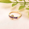 Copper Gold Plated Enamel Letter Adjustable Ring