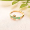 Copper Gold Plated Enamel Letter Adjustable Ring