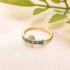 Copper Gold Plated Enamel Letter Adjustable Ring