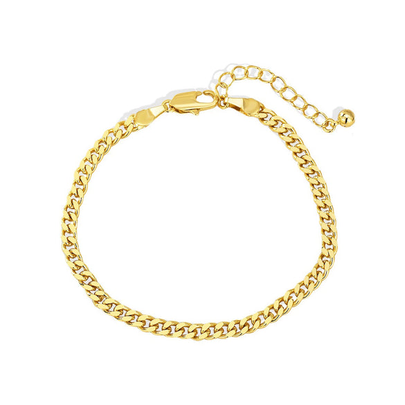 Copper Gold Plated Geometric Unisex Chain Bracelet With Electroplating