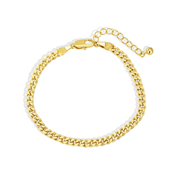 Copper Gold Plated Geometric Unisex Chain Bracelet With Electroplating