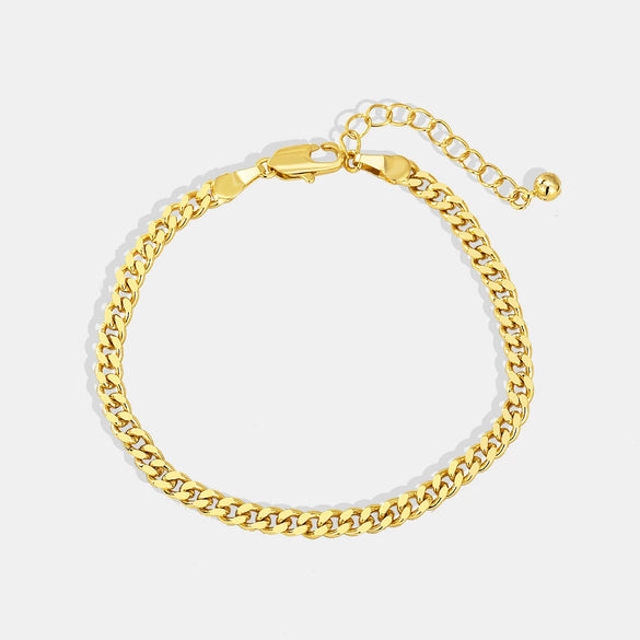 Copper Gold Plated Geometric Unisex Chain Bracelet With Electroplating