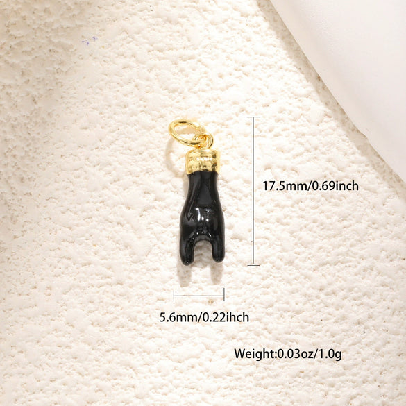 Copper Gold Plated Heart Shape Zircon Necklace Pendant With Moon Eye Cat Elephant Antler Hat Compass Diy Accessories