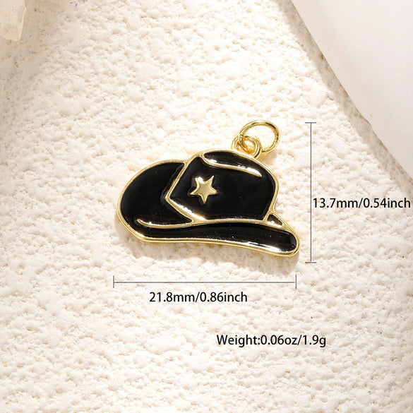 Copper Gold Plated Heart Shape Zircon Necklace Pendant With Moon Eye Cat Elephant Antler Hat Compass Diy Accessories