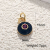 Copper Gold Plated Heart Shape Zircon Necklace Pendant With Moon Eye Cat Elephant Antler Hat Compass Diy Accessories
