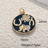Copper Gold Plated Heart Shape Zircon Necklace Pendant With Moon Eye Cat Elephant Antler Hat Compass Diy Accessories
