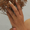 Copper Gold Plated Lady Plating Geometric Open Rings